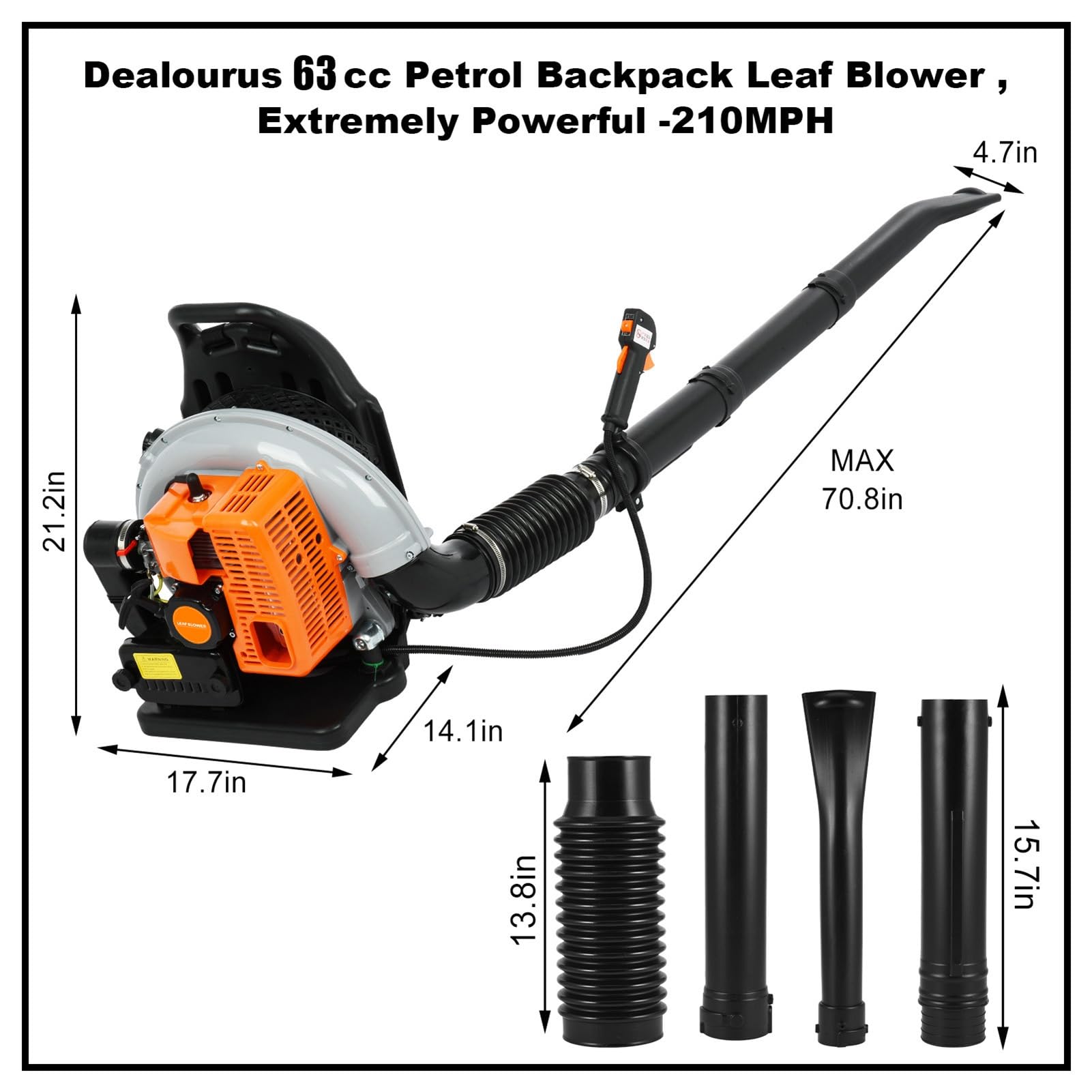 Soplador de hojas, soplador de hojas con 2 baterías de 4.0 Ah y cargador, motor de 2 tiempos, soplador de nieve multiusos para limpieza de patio, cuidado del césped, soplar hojas y polvo,