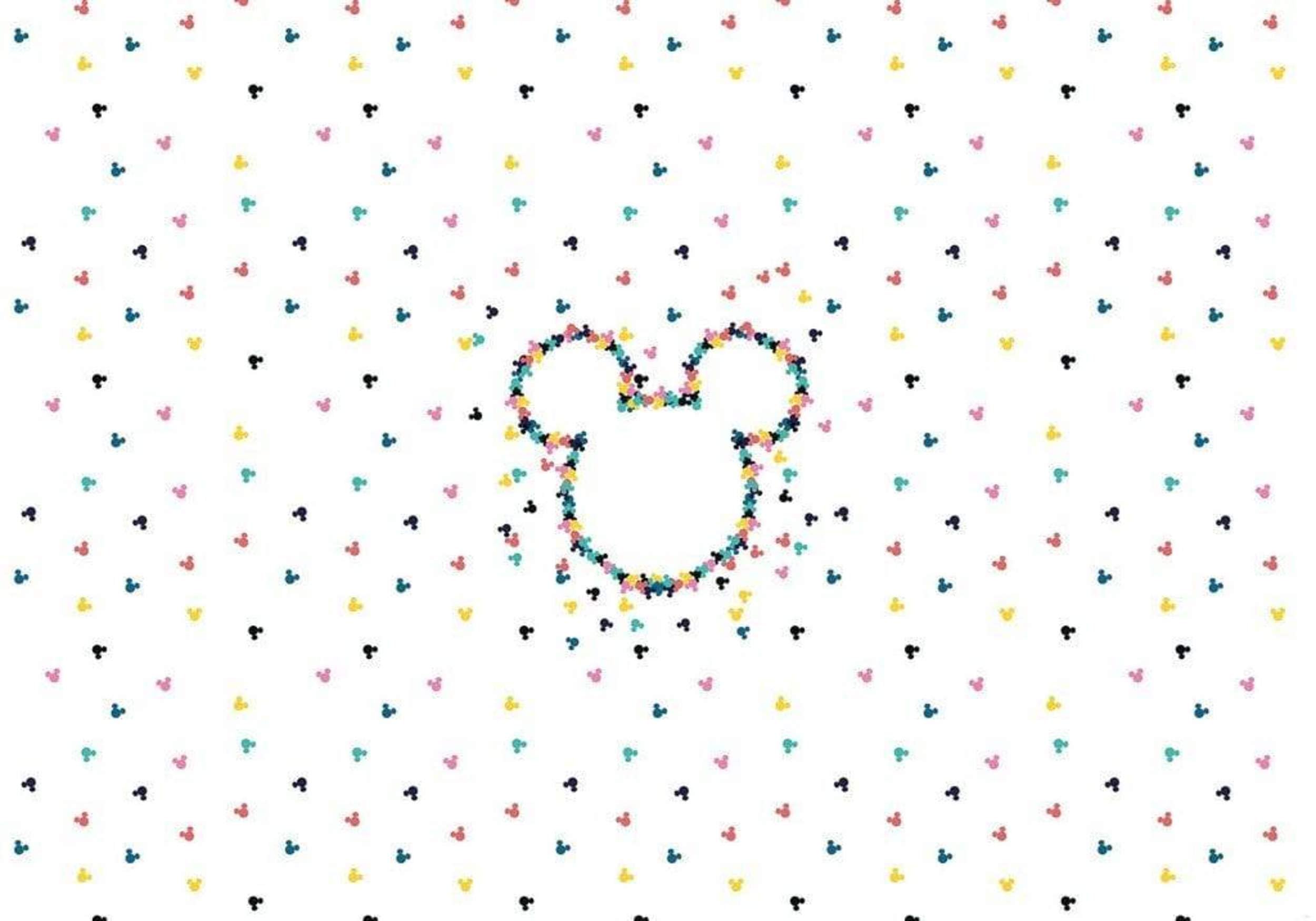 Komar Disney Vlies Fototapete | Mickey Heads-Up | Größe: 400 x 280 cm (Breite x Höhe), Bahnbreite 50 cm | Tapete, Wandbild, Dekoration, Wandbelag, Kinderzimmer, Schlafzimmer | DX8-024, bunt
