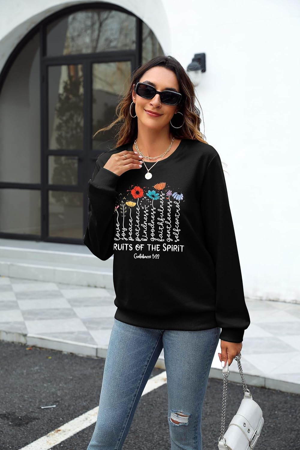 KIDDAD Christian Sweatshirts for Women Jesus Sweatshirt Bible Verse Sweatshirt Fruits of the Spirit Long Sleeve Pullover - Image 6