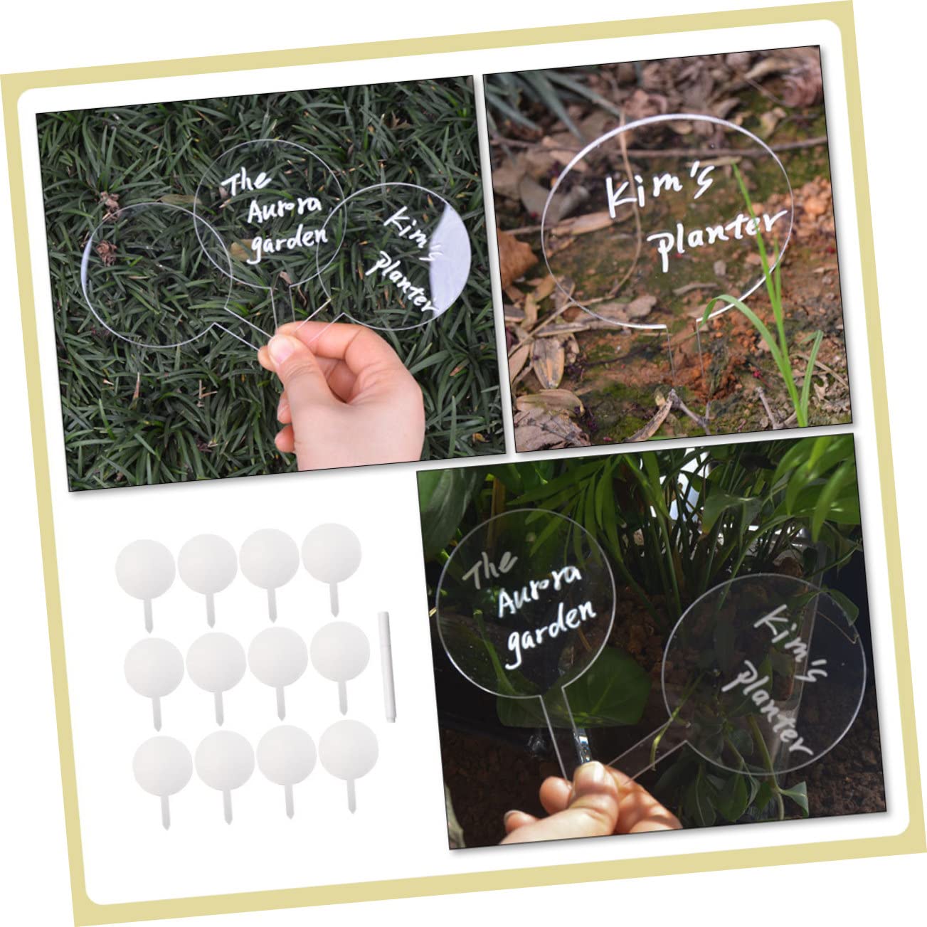 Yardwe 36stücke Pflanzenschilder Aus Acryl Praktische Gartenetiketten Zur Kennzeichnung Von Blumen Töpfen Und Pflanzen Mit Wiederbeschreibbarem Stift Für Einfache Identifikation Und