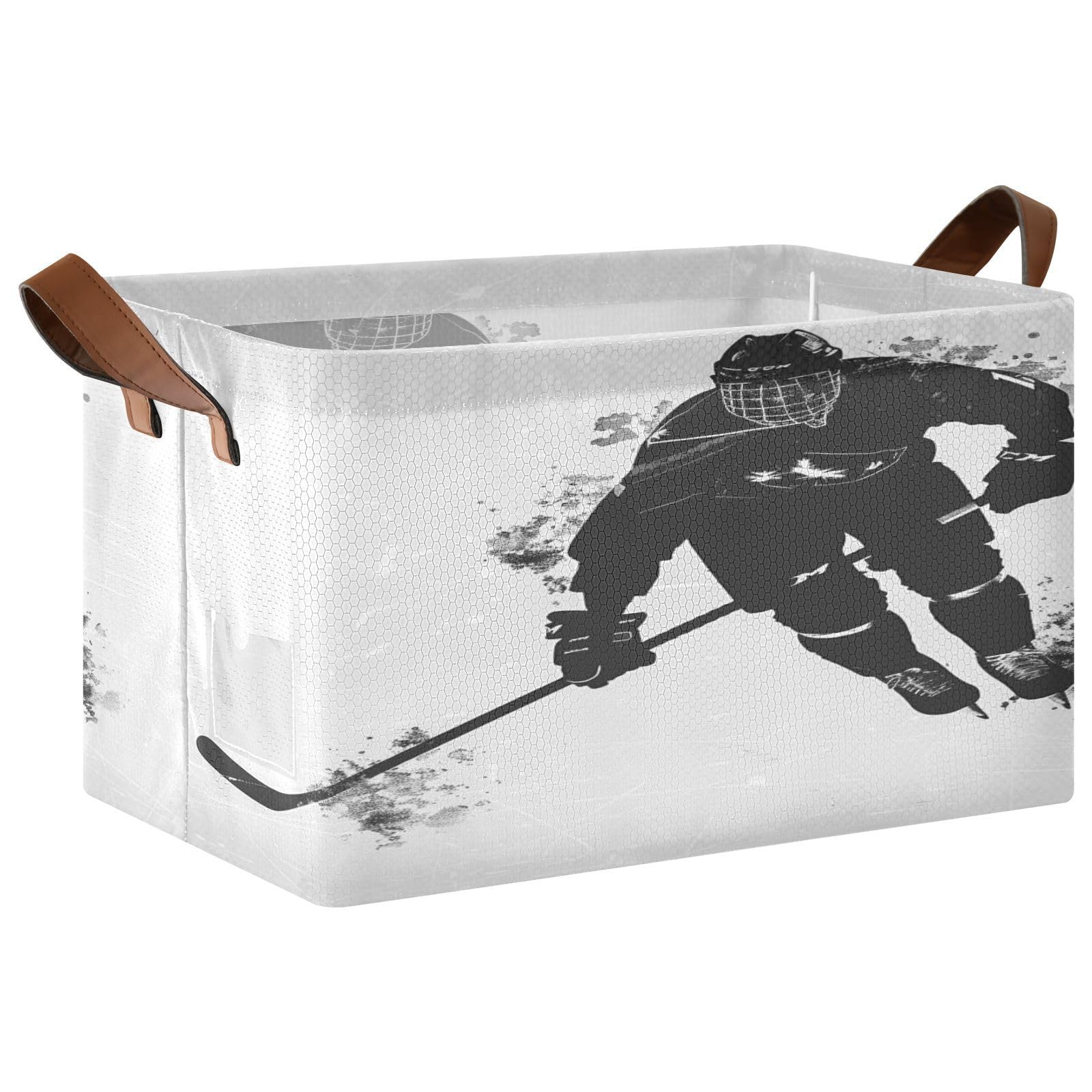 Coffre hockey sur glace premium boîte de rangement rigide ALAZA aux finitions poignées cuir
