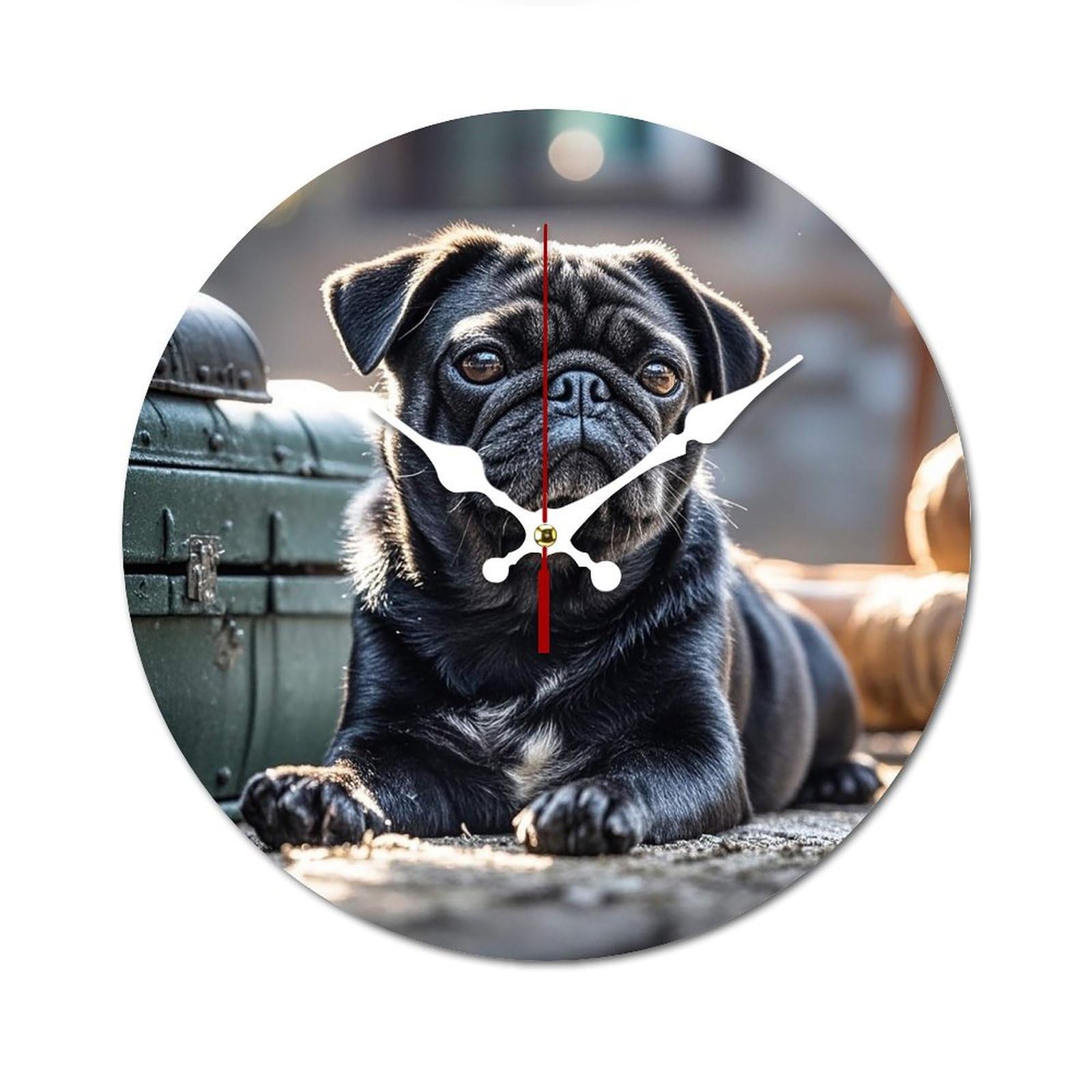 Horloge murale Carlin noir bois silencieuse, fin du stress des aiguilles et des bruits