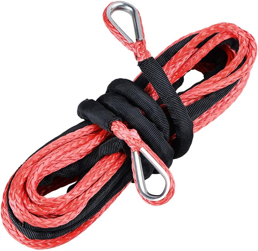 50ft Synthetic Winch Rope Extension - 1/4" Thick, 7500 Lb Breaking Strength For Off-Road Recovery, ATV, UTV