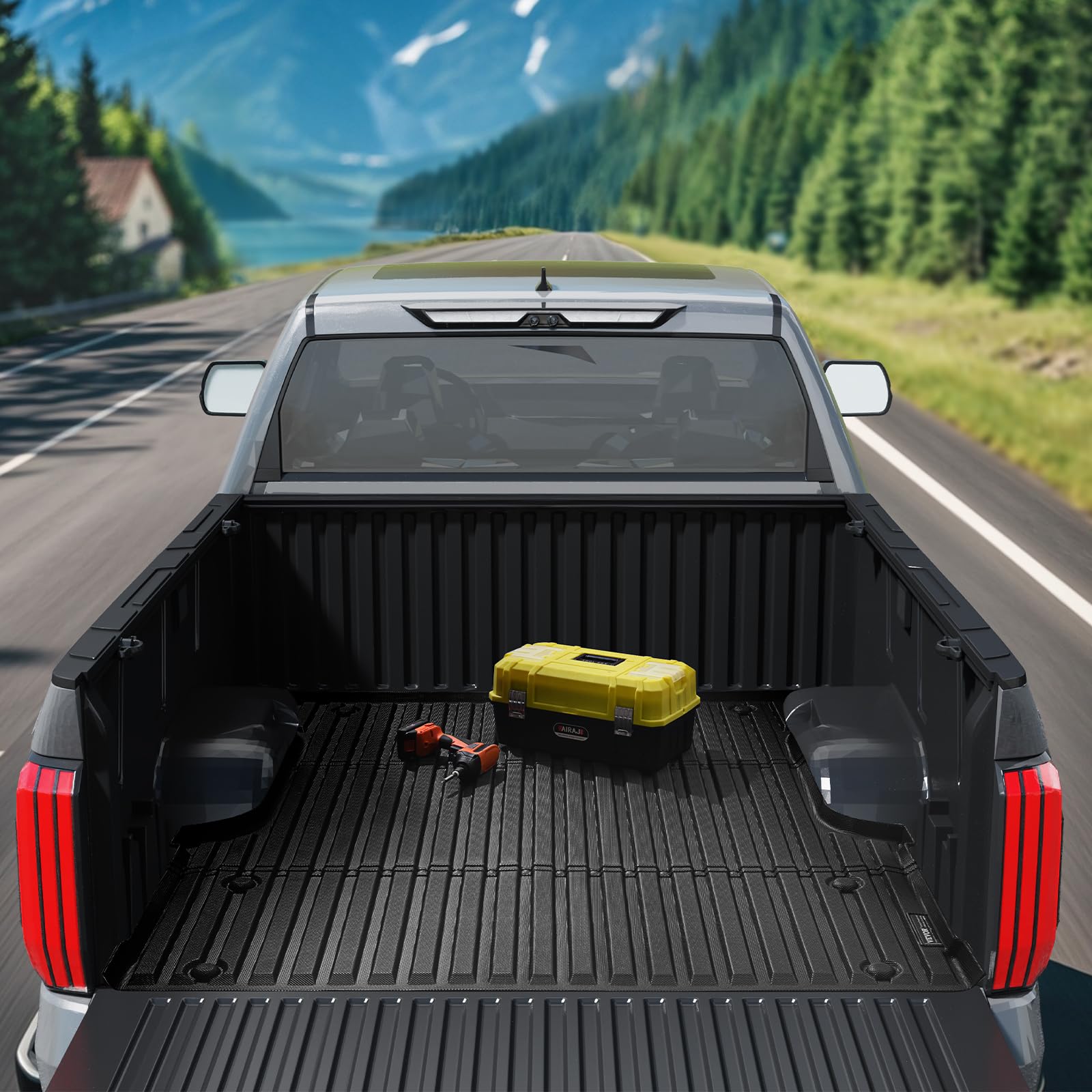 VEVOR Tappetino per Cassone di Camion, Compatibile con Toyota Tundra 2022-2024, Tappetino per Cassone Resistente per Cassoni 167,64 cm Accessori per Auto, Protezione in Tutte Condizioni Atmosferiche
