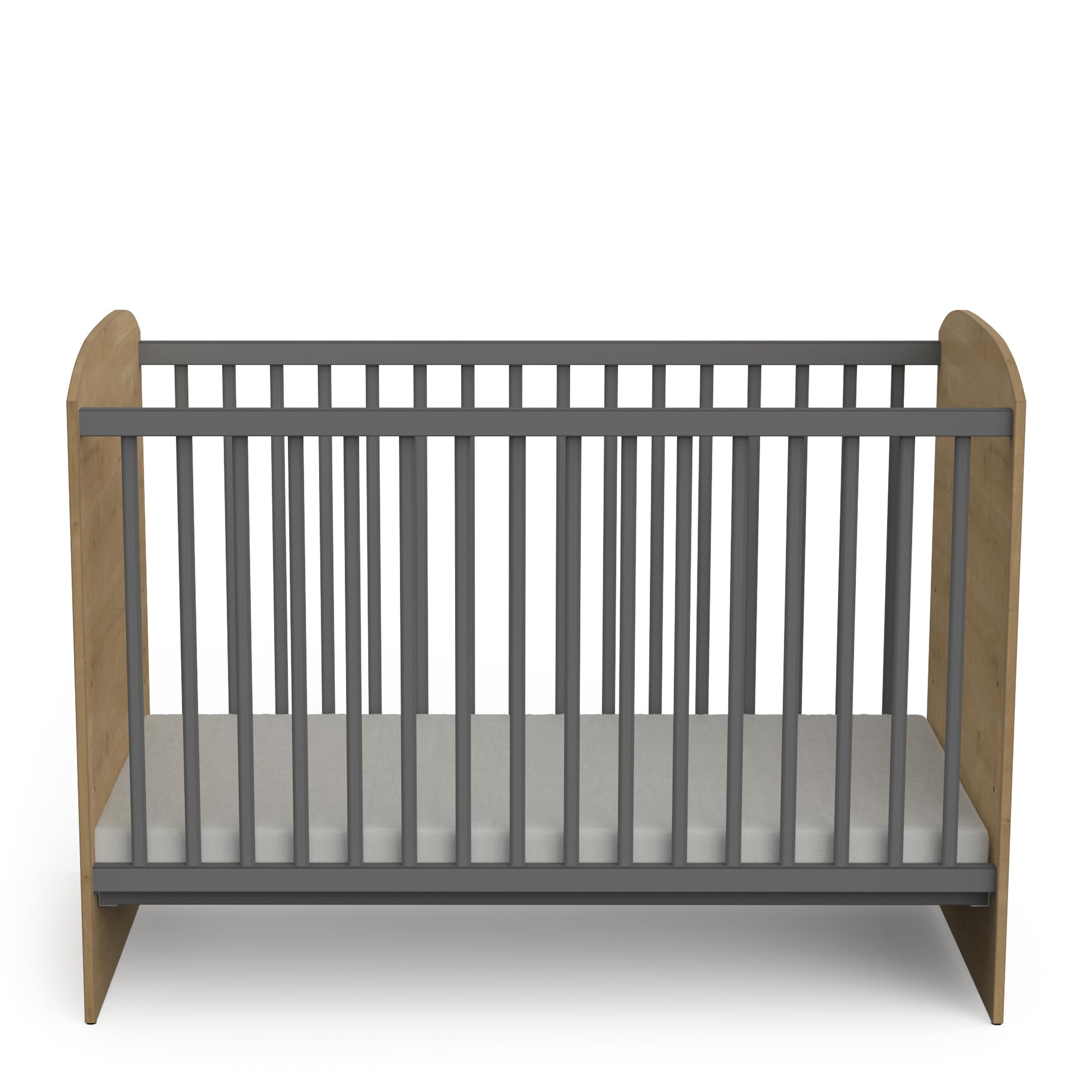 Lit Bebe Noir et Couleur Bois 60x120 cm pour Enfant de 0 à 3 Ans – Barreaux Sécurisés – Berceau et lit bébé Made in France