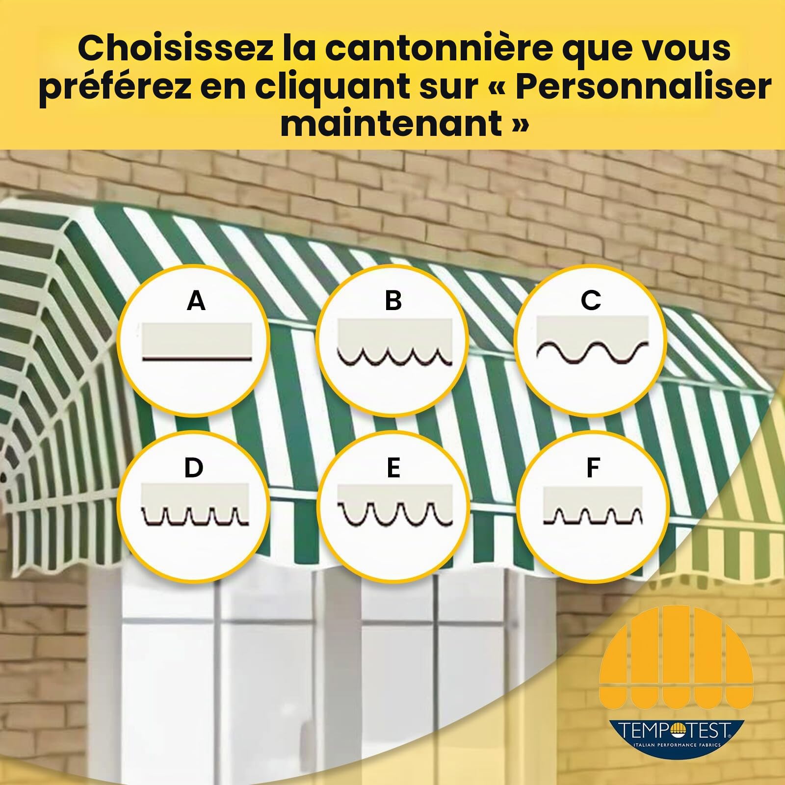 TENDEEVOLUTION Store Banne Capote Extérieur à 4 Arceaux, Tissu Tempotest ou PVC, Store Balcon ou Fenêtre, Personnalisable et Motorisé ou Manuel, Store Exterieur pour Terrasse (L. 150 X P. 80)