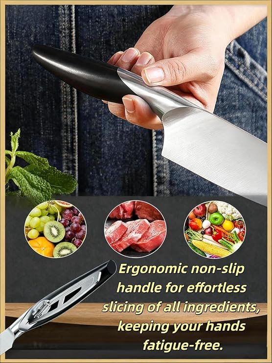 Knife Set 16-Piece Kitchen Knife Set with Block and Sharpener (3)