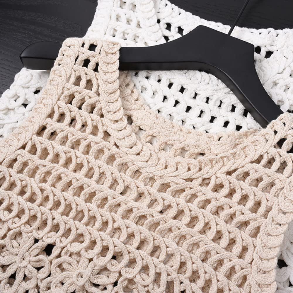 Débardeur En Tricot Au Crochet Pour Femme - Col En V - Sans Manches - Style Vintage Décontracté Et Polyvalent