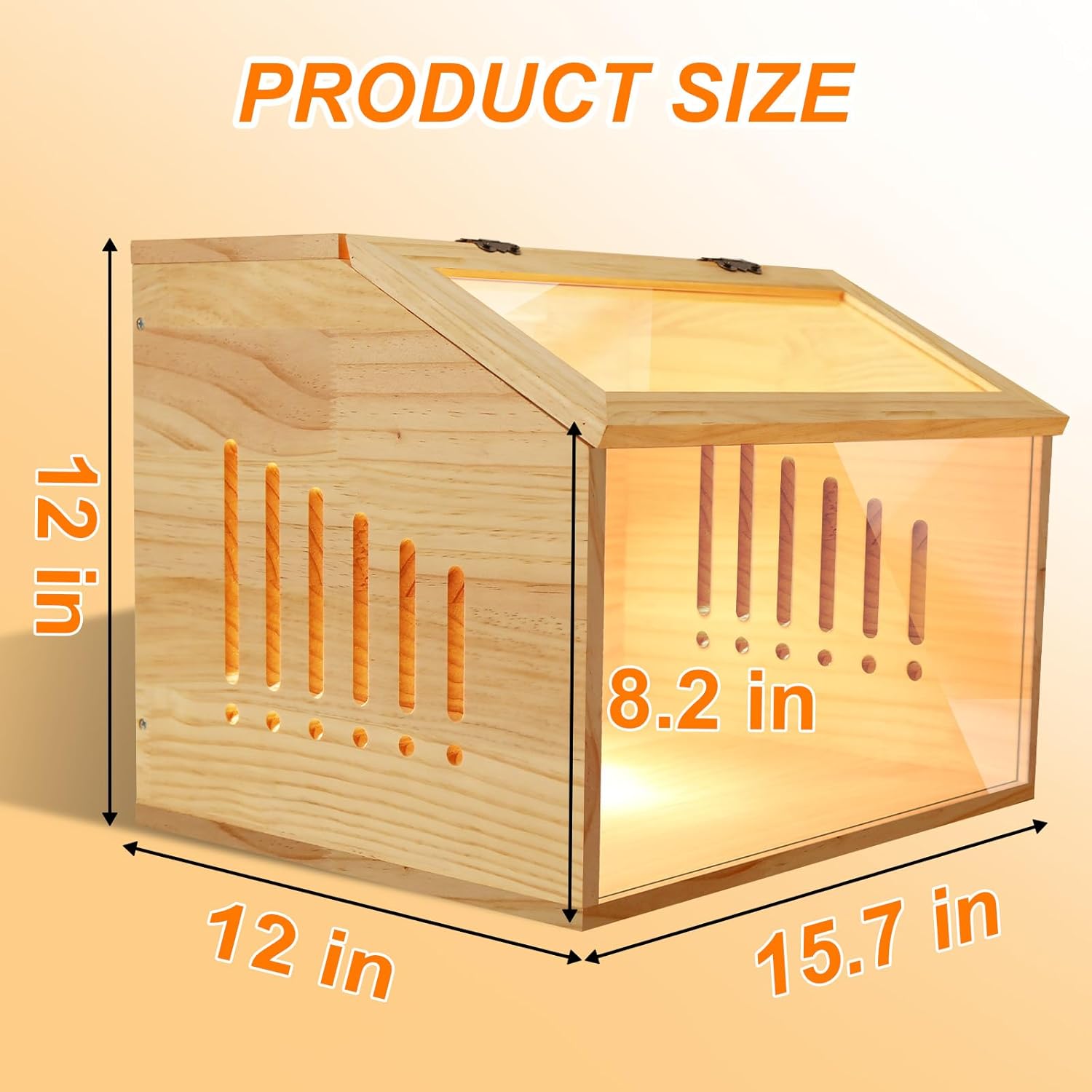 brooder box for chicks?indoor smart wooden poultry brooder with heater, suitable for 5-7 newborn chicks, ducks, quail, etc.?12 * 12 * 15.7inch? 15.7*12*12