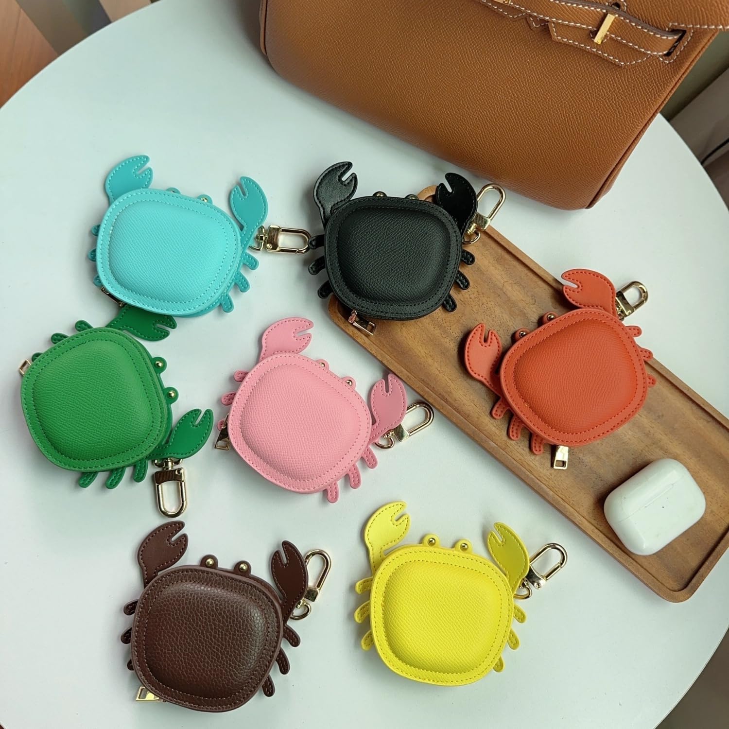 Cute Mini Coin Purse Keychain, Small Leather Zipper Wallet Accessories for Pouch Keyring Wallet Gifts for Girl, Pink