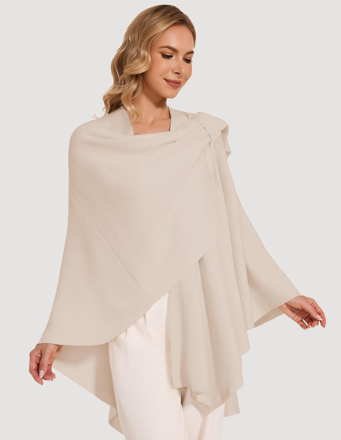 Women's Crossover Shawl Wraps Open Front Poncho Cape Elegant Loop Shawls Travel Shawls for Fall Winter