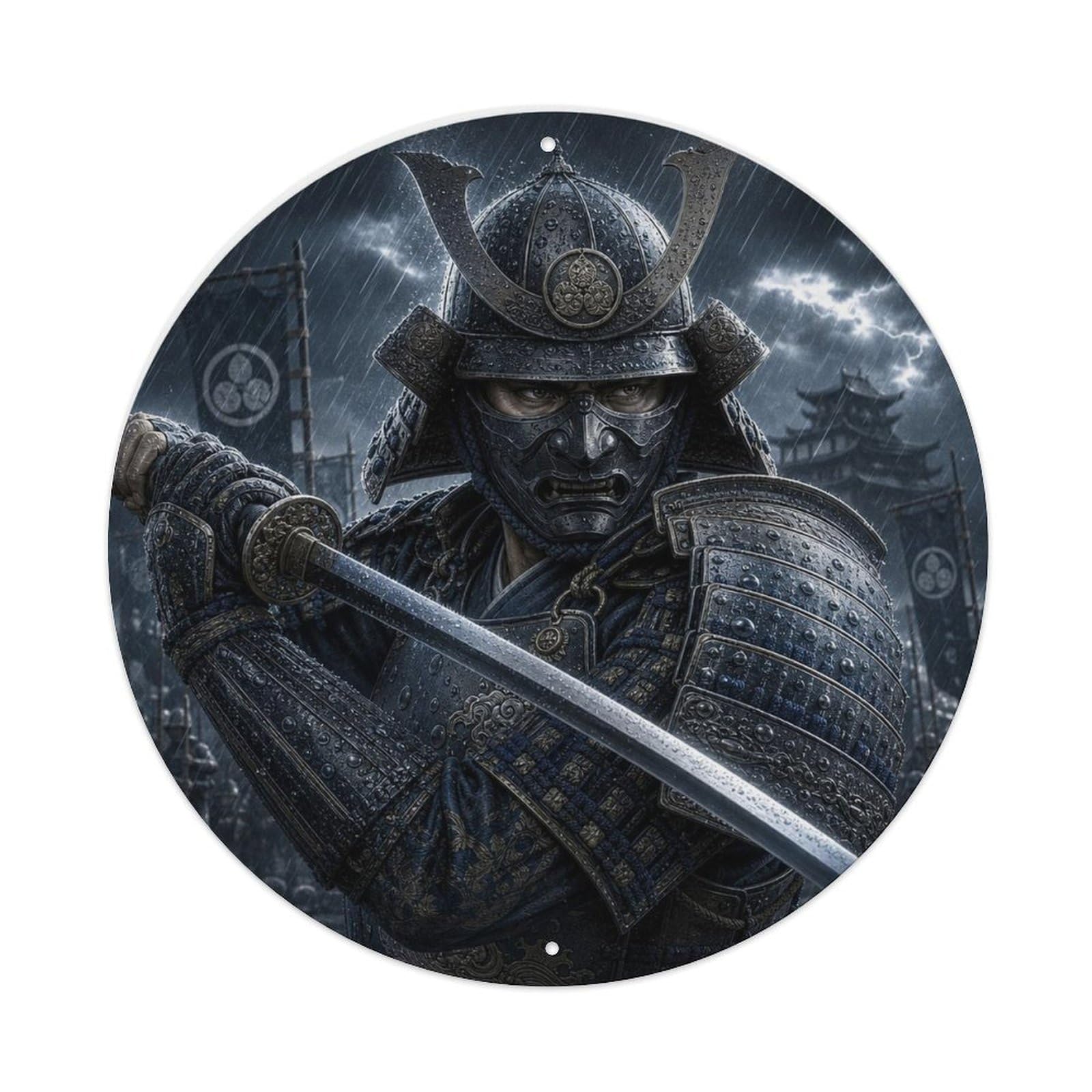 Okngb Style Steel Storm Diagonal Defensive Angle Shadow Guard Badge Metal Tin Sign Plaque Wall Decor For Cafe, Man Cave, Club Bar, Office, Home Garden Round Metal Poster 8X8inch