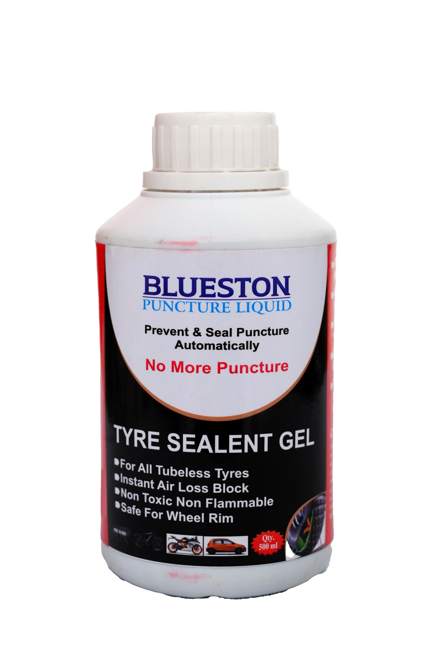 Bluestone Puncture Liquid Tubeless Tire Sealant Anti Puncture Auto Repair Liquid for Bike & Car | Tyre Sealant | Anti Puncture Liquid for Bike & Car Tyre Tubeless (Blue Stone, 500 ml)