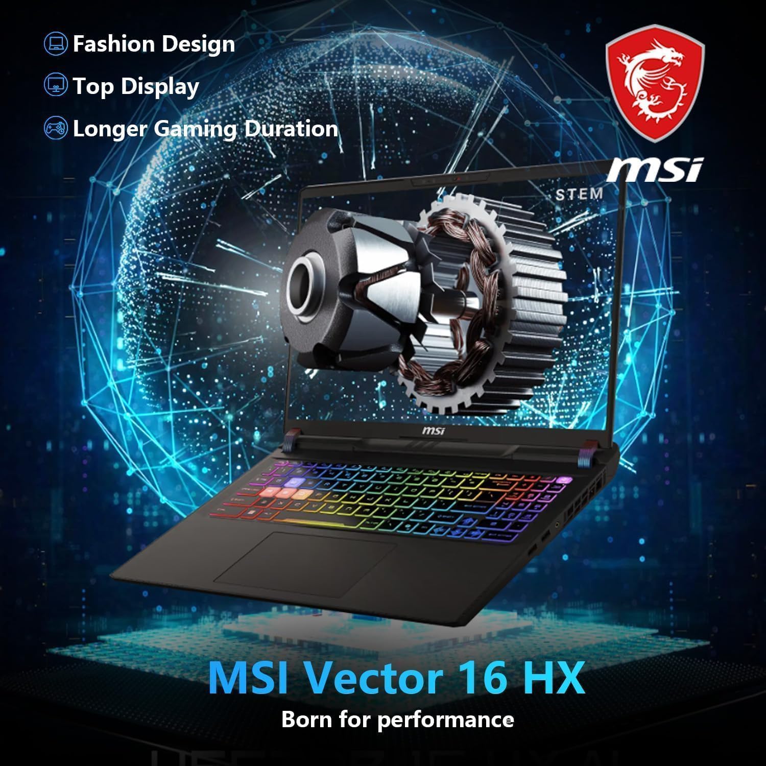 MSI Vector 16 HX AI Gaming Laptop, Intel Ultra 9 275HX(Up to 5.4GHz), NVIDIA RTX 5080 16GB GDDR7, 16" QHD+ 240Hz, Wi-Fi 7, 64 GB DDR5, 4 TB SSD, RGB Backlit Keyboard, Windows 11 Pro, w/Accessories