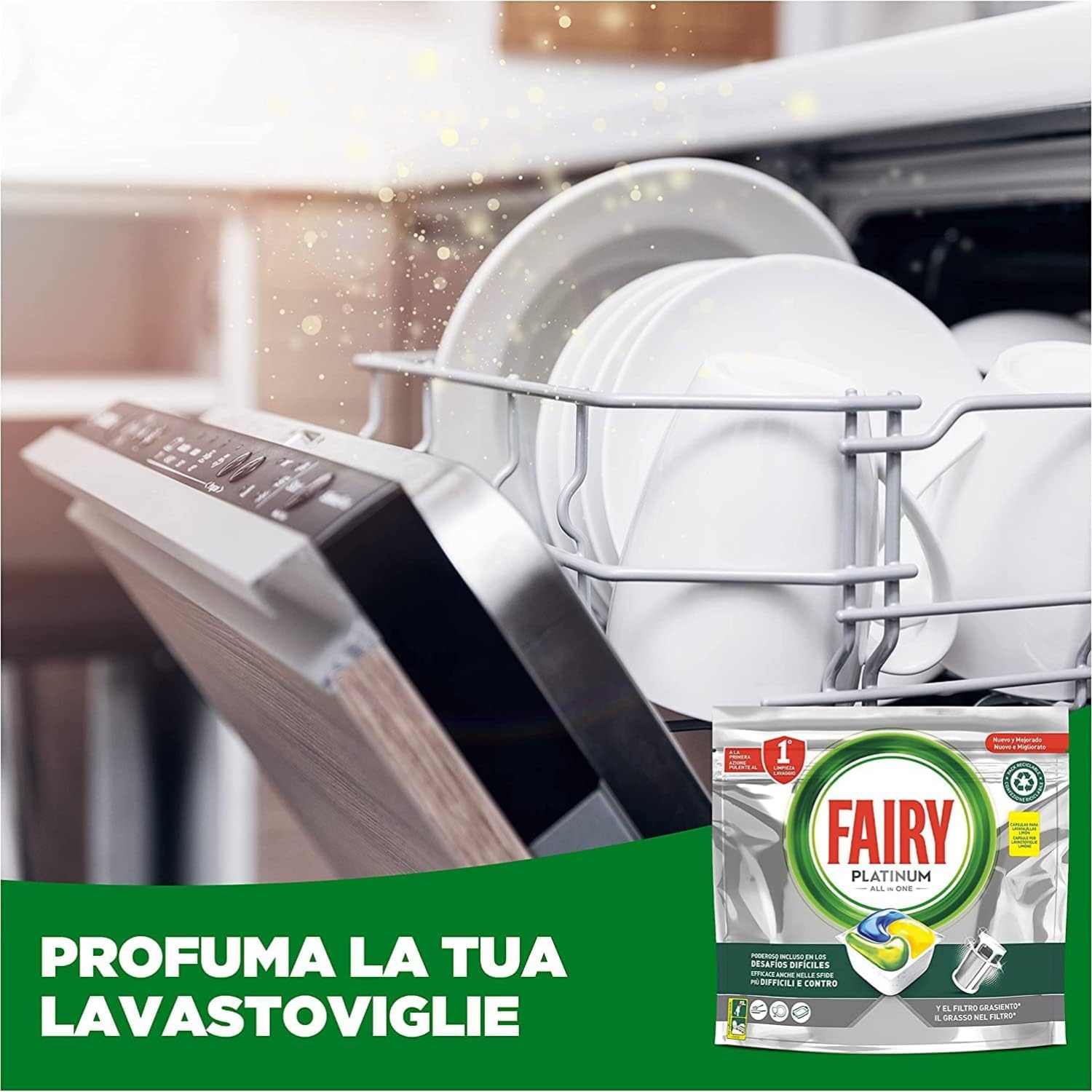 Pastiglie Lavastoviglie Limone – 44 Capsule – Tutto in 1 kit con Spugna Brandizzata SPESA & RISPARMIO Inclusa – Variazioni 2/4/6 Pezzi (6)