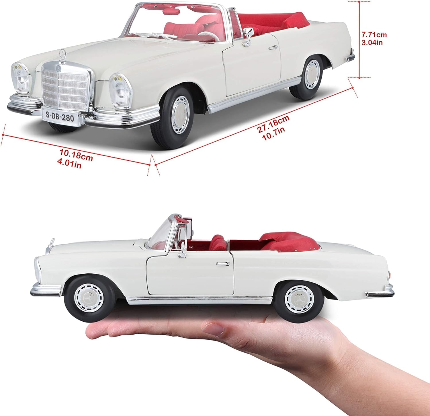 Maisto 1:18 1967 Mercedes-Benz 280SE Cabrio Diecast Vehicle