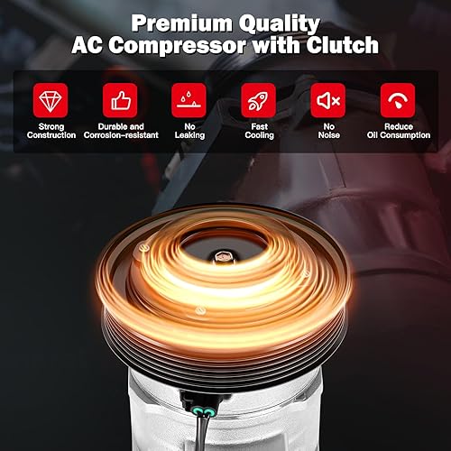 Miniatura 4 de cciyu Compresor de aire acondicionado para Honda Odyssey Pilot Ridgeline para Acura MDX TL 3.5L 3.0L 3.2L 2003-2008 6 ranuras reemplaza al compresor