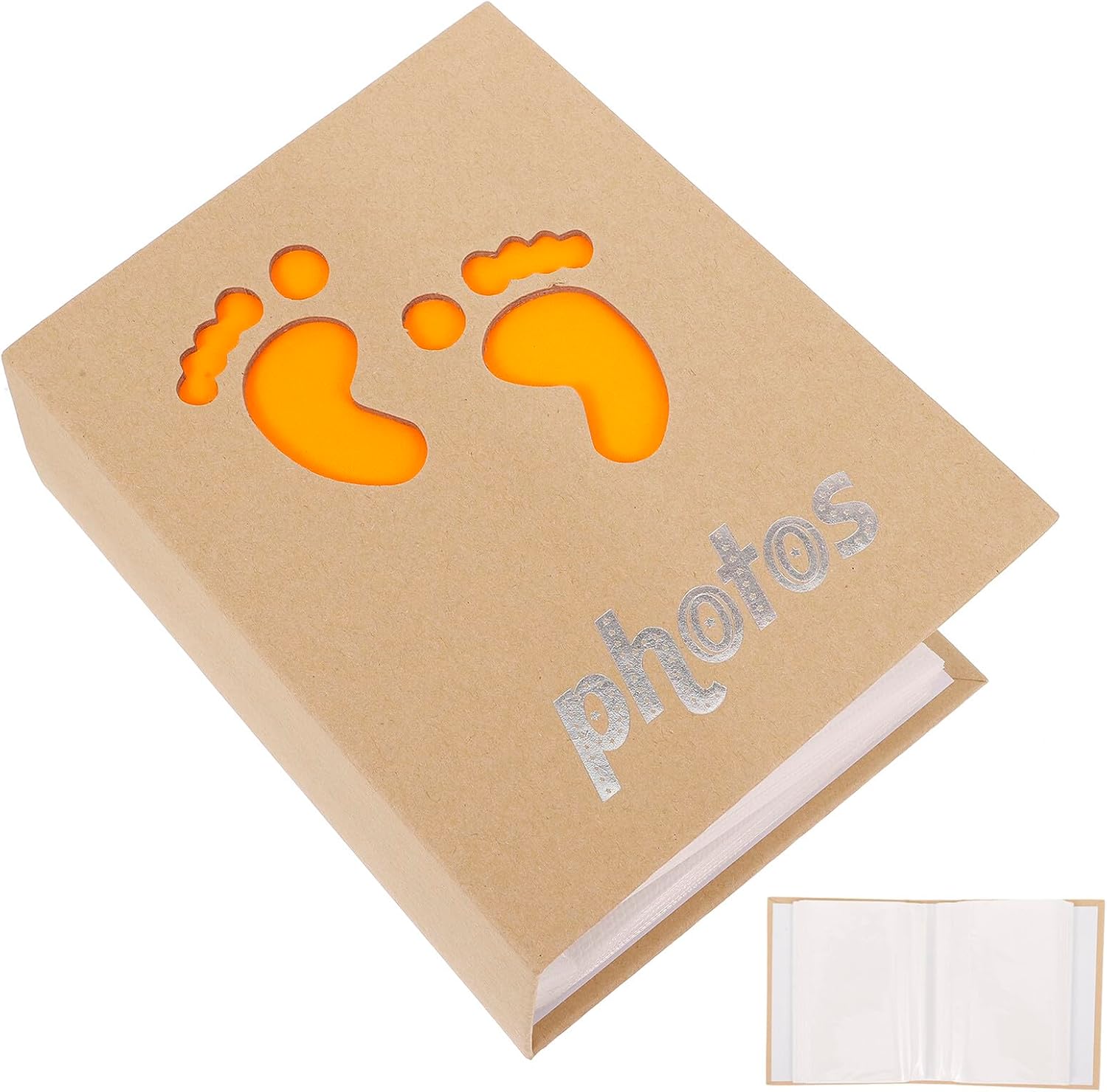 Photo Album with 100 Pockets 6-inch Cute Growth Recording Picture Holder for Newborns and Infants, Small Footprint Design, Family Memories Storage