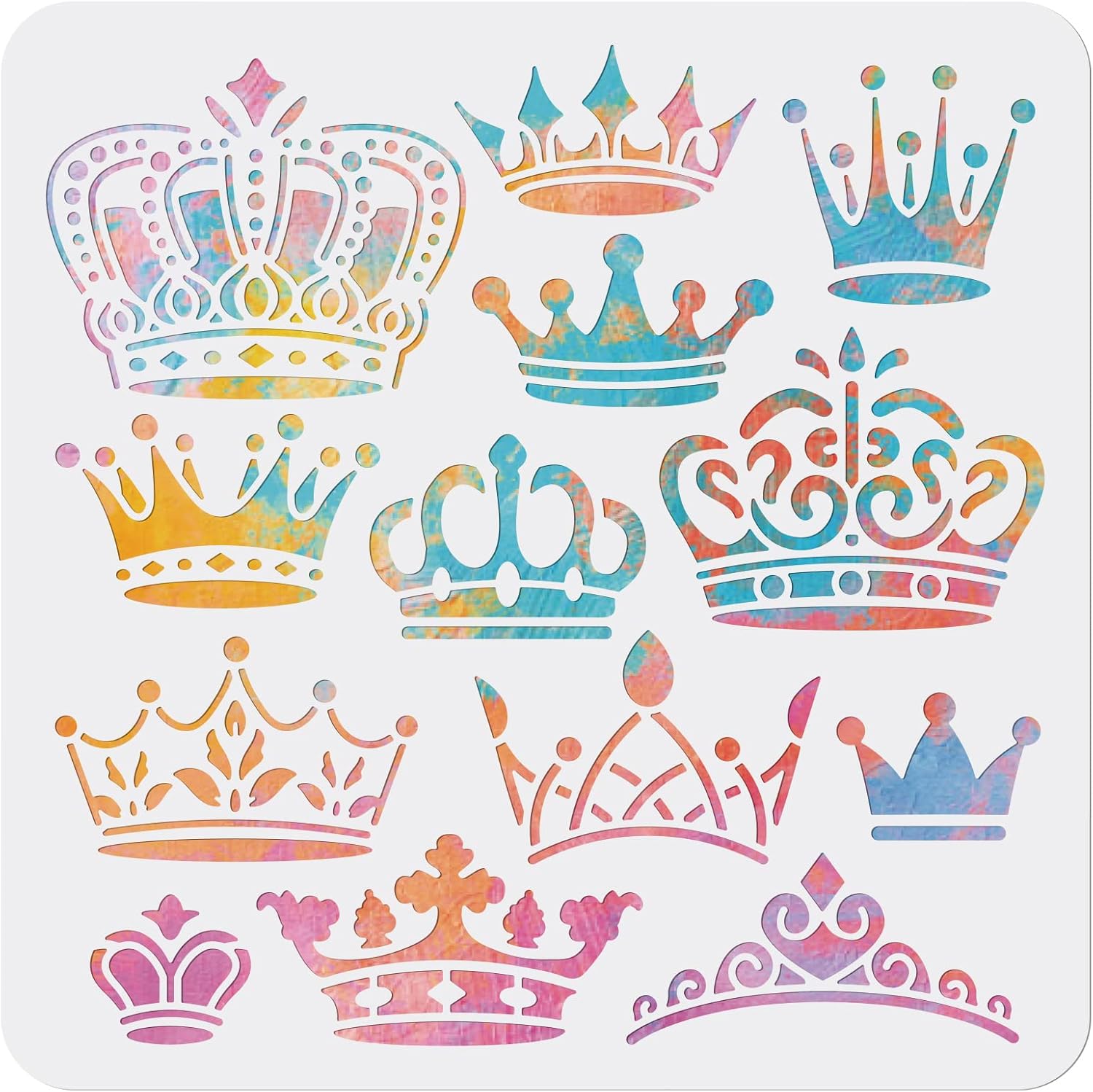MAYJOYDIY Crown Stencil King Queens Crown Stencils for