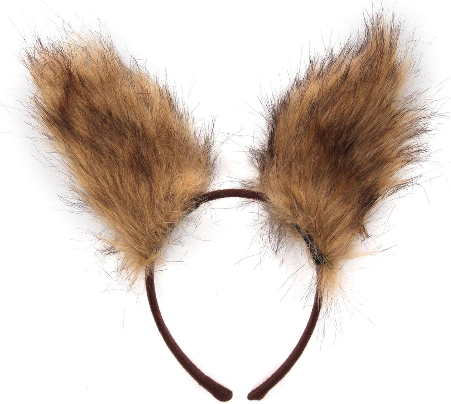Deluxe Squirrel Ears Costume Headband Accessory - Faux Fur Plush Ears, One Size Fits Most