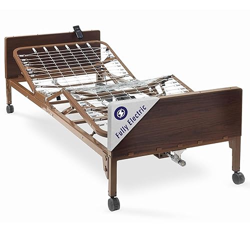 Miniatura 5 de Cama de hospital eléctrica completa con colchón de espuma premium y rieles completos para uso doméstico e instalaciones médicas totalmente ajustable