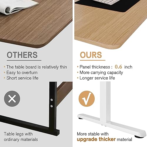 Vista 75 de Meilocar - Escritorio eléctrico de pie ajustable en altura, escritorio para computadora con controlador de memoria, estación de trabajo de oficina