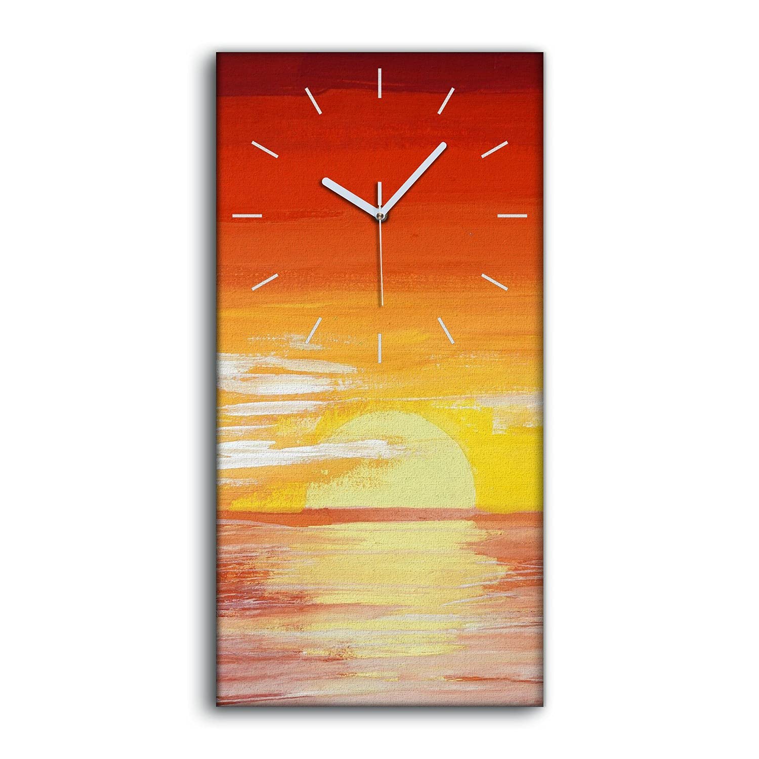 Horloge sur Toile pour Salon Moderne Décoration Océan Silencieuse 30x60cm