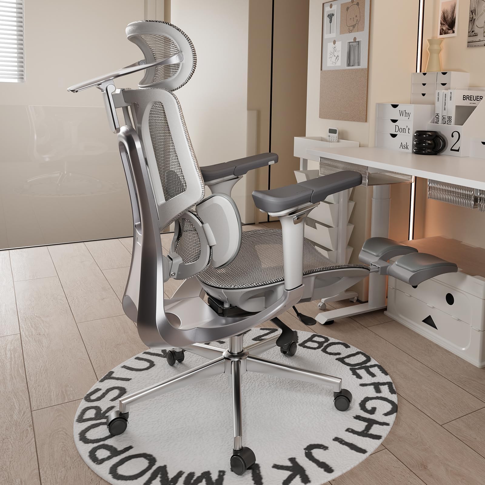 Hbada Ergonomischer Bürostuhl E3 Pro • 3-Zonen Lendenstütze • 4D Kopfstütze • 6D Armlehnen • Fußs...