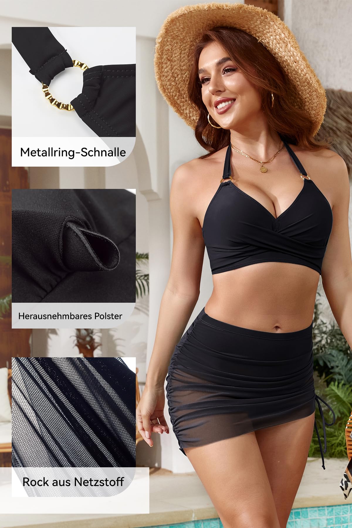 SHEKINI Costume da bagno da donna in due pezzi