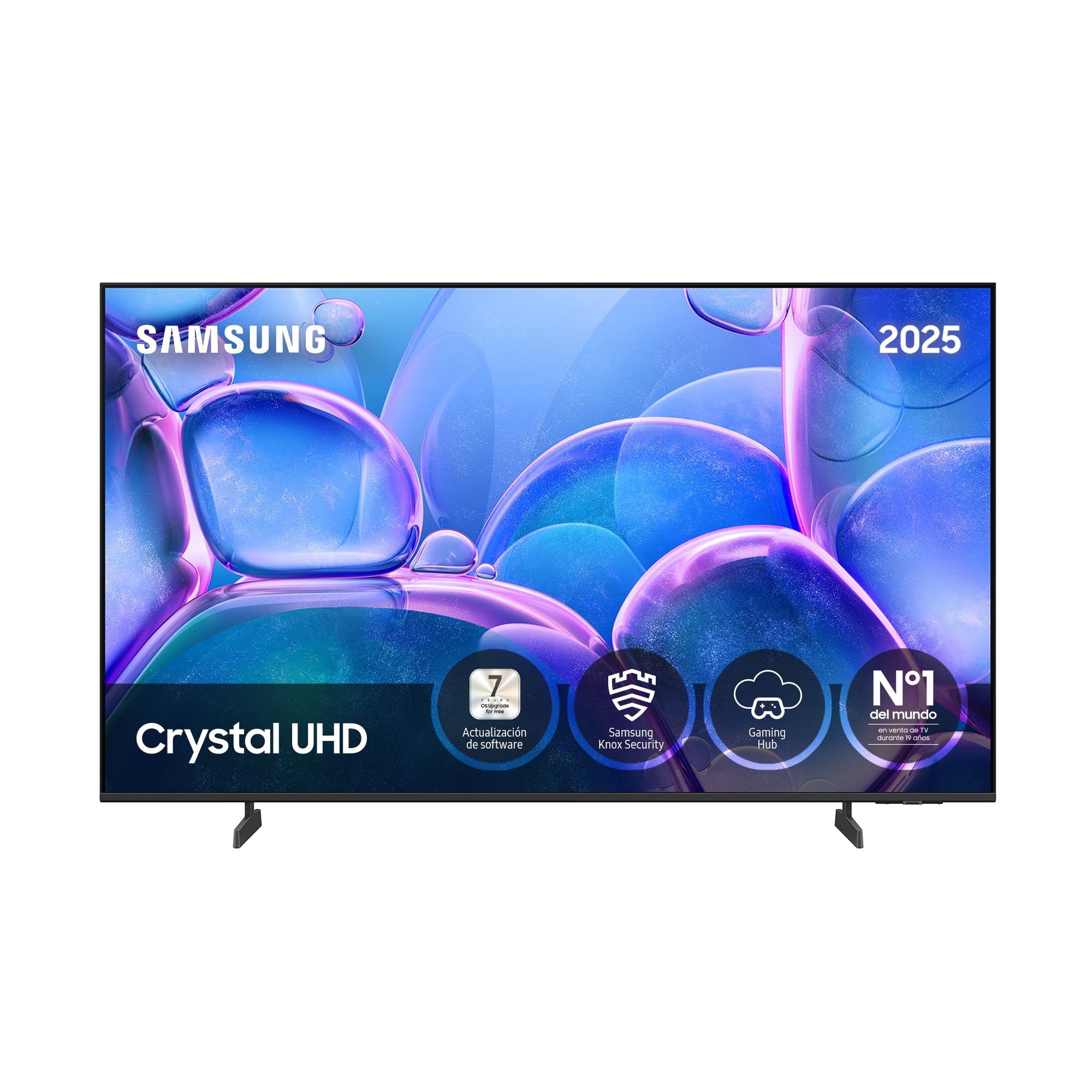 Samsung TV 43 Pulgadas Crystal UHD U7025F 4K Smart TV, Colores increíbles con Crystal Processor 4K, Escucha Todos los Altavoces con Q-Symphony, Datos protegidos Knox Security y Gaming Hub