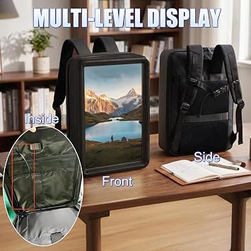 Human Walking Backpack Digital Billboard IP65 Rugged Waterproof Billboard Display with Anti-Theft Lock Ergonomic Straps 1000 Nits Smart LCD Screen for High Traffic Event and Business Promotion