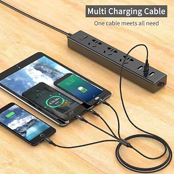 4 in 1 Multi Charger Cable, Multi Charging Cable with Data Transfer