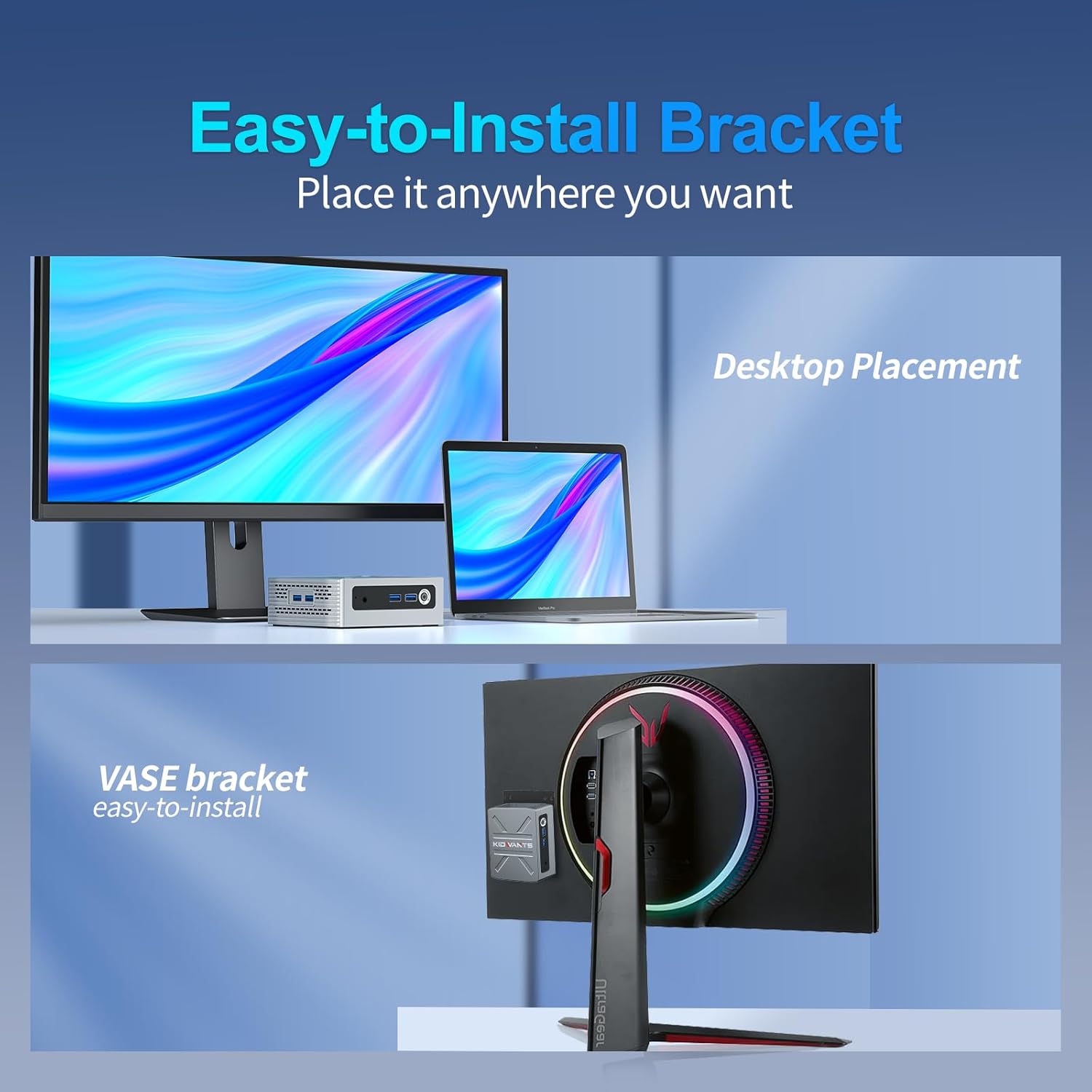 KG1 Mini PC N4000(up to 2.6GHz), 8GB LPDDR4 RAM/128GB eMMC, Mini Desktop Computer Support 4K Dual Display, WiFi 5, BT 5.0, and USB 3.0