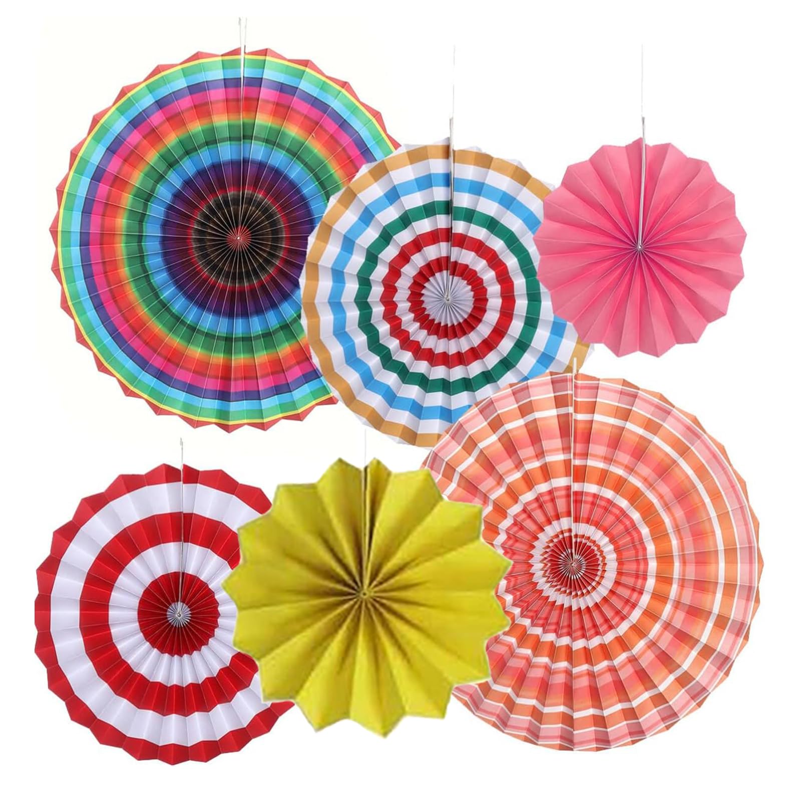 Papierfächer-Dekorationsset, Pom-Pom-Deckenventilator, Karneval, Mexikanische Feiertagsdekoration, Geeignet Für Partys Hochzeiten Geburtstage Weihnachten Thanksgiving (Regenbogen)