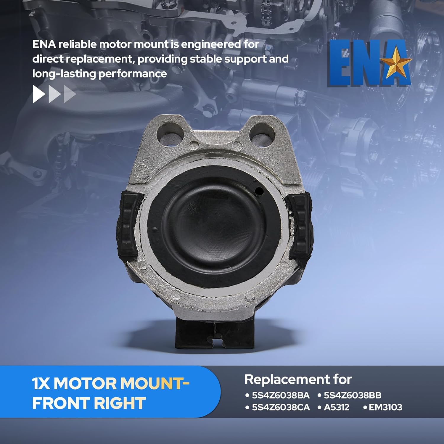 ENA Front Right Engine Mount Bushing 2.0L 2.3L Compatible with Ford Mazda 3 5 Focus Transit Connect L4 Replacement for A5312 3103
