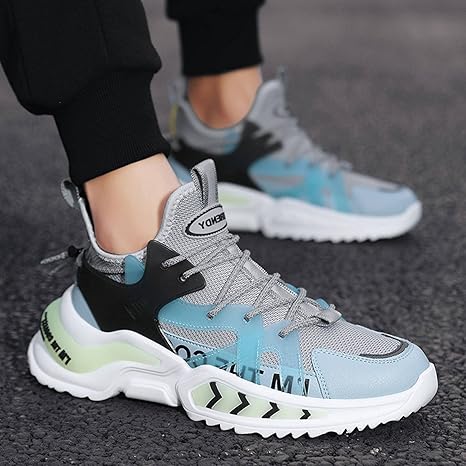 Amazon Co Jp 靴 夏の靴 男性用スニーカー メンズファッションスニーカー 快適 通気性 白 青 シューズ バッグ