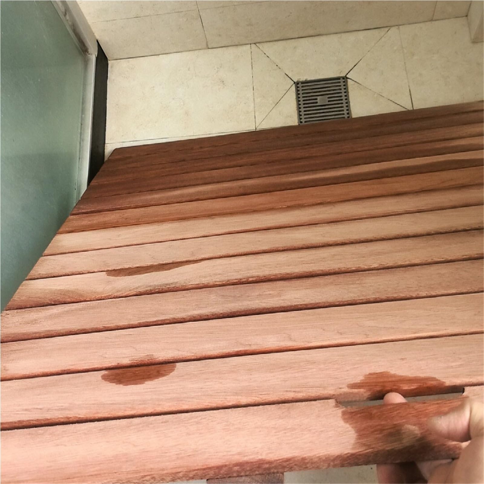 Ducha Madera 30 40 50 60 70 80 90 Cm De Ancho Alfombrillas De Ducha De Madera Antideslizantes, Maciza con Listones, Fácil De Limpiar Y Mantener(L x W 110 x 30cm)