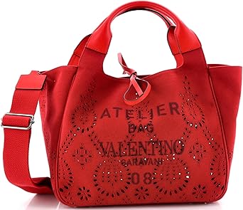 حقيبة Atelier 08 Tote Canvas متوسطة الحجم، حمراء مستعملة مسبقًا
