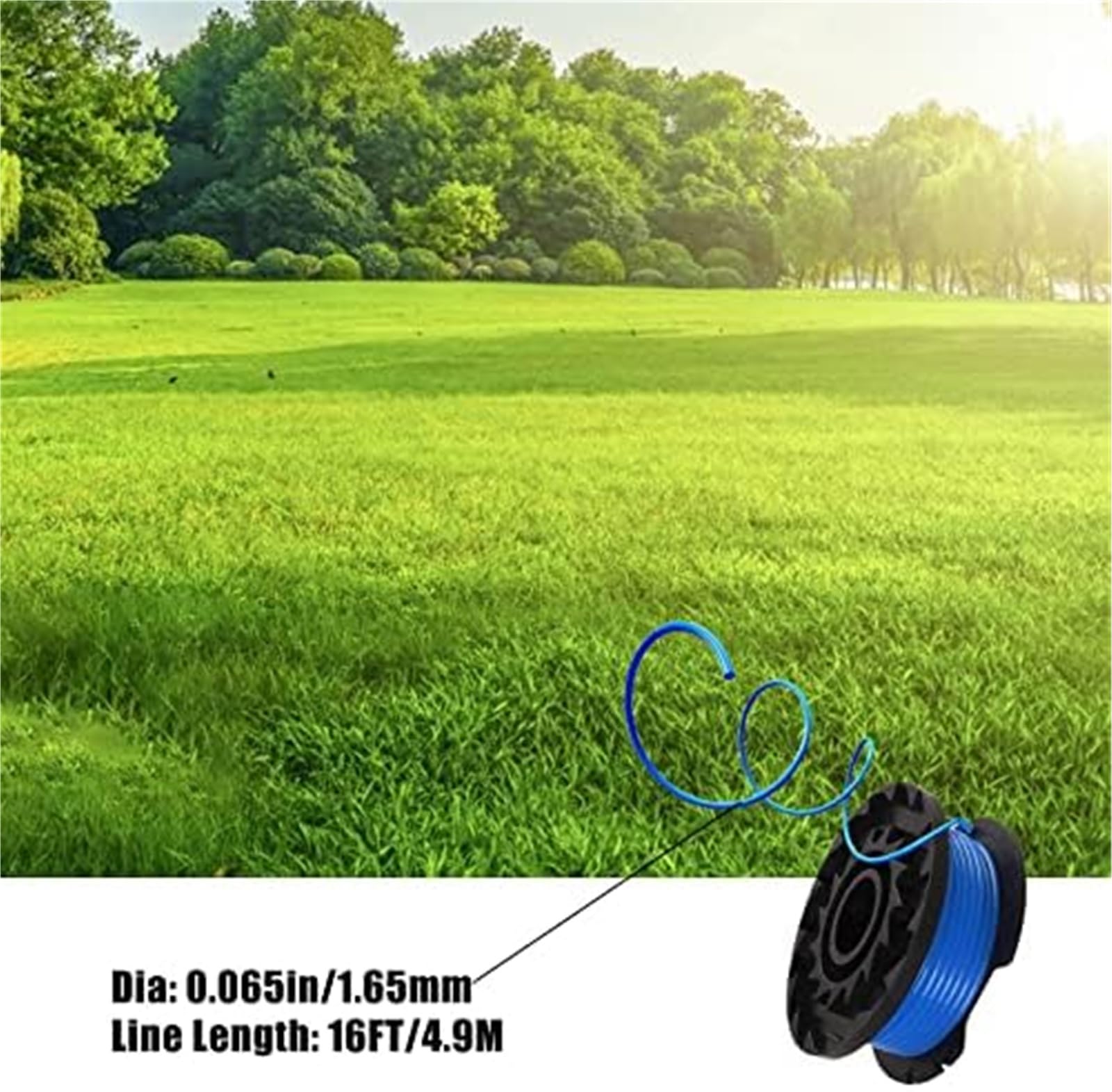 Automatyczna szpula kosiarki Szpula kosy spalinowej, dla podkaszarki dla Greenworks z pojedynczym przewodem 1,65 mm podkaszarka żyłkowa żyłka zamienna trawa 24 V(BLACK 8 2)