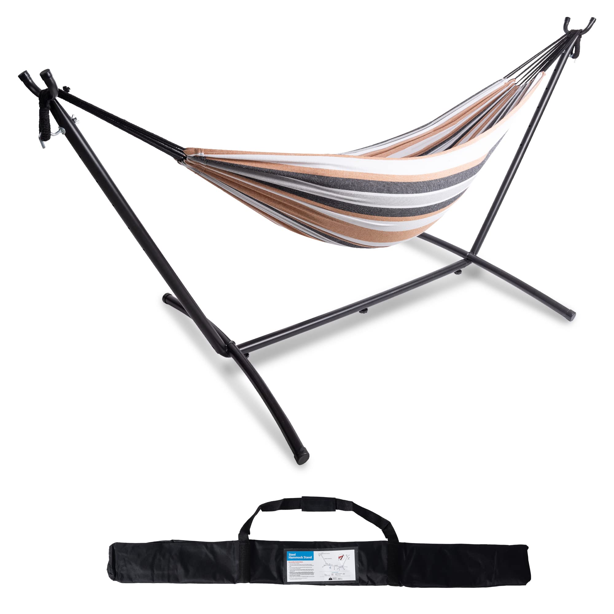 LAUREL CANYON 2-Person Hammock with Durable Space Saving Steel Stand, 450 lb Capacity, Premium Carry Bag Included