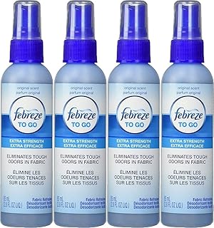 Febreze to Go Fabric Refresher Extra Strength Odor Remover Spray, Original Scent, 2.8 oz. (Pack of 4)