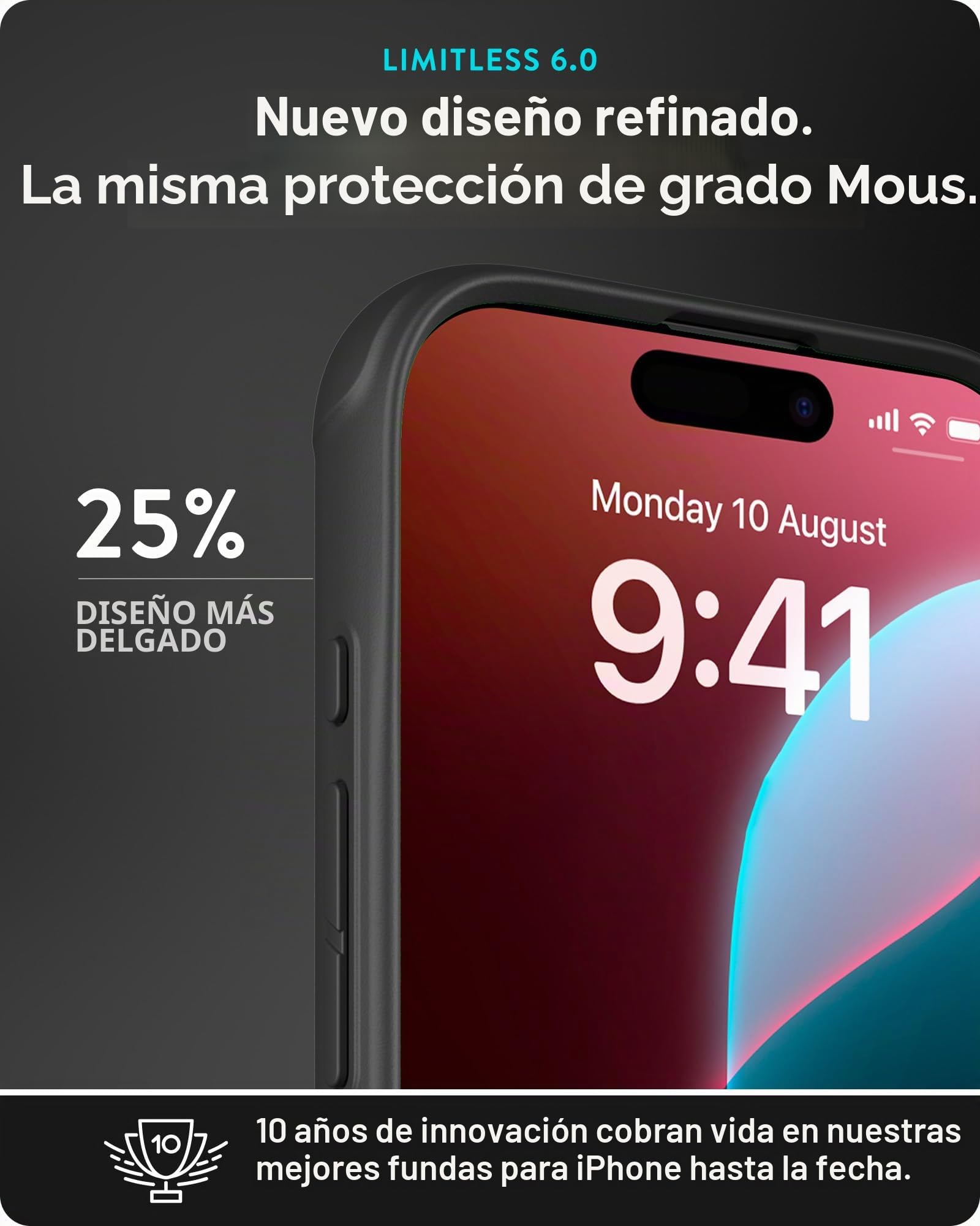 Mous para iPhone 16 Pro MAX Funda MagSafe, Limitless Fibra de Carbono - Resistente a Golpes