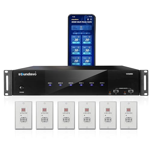 WS66i (KIT-Package)- 6 Source x 6 Zone Multi-Room Audio Amplifier | Wirelessly App Controlled + 2 Streamers | Compatible with Airplay, Spotify Connect, USB, DLNA - With Keypad