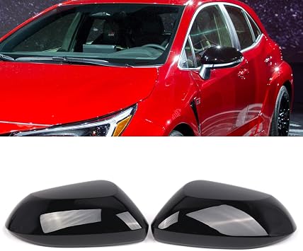 Glossy Side Wing Door Rear View Mirror Cover Cap Rearview Mirrors Shell Trim Exterior Accessories Compatible with Toyota Corolla 2019-2023 Gloss Black