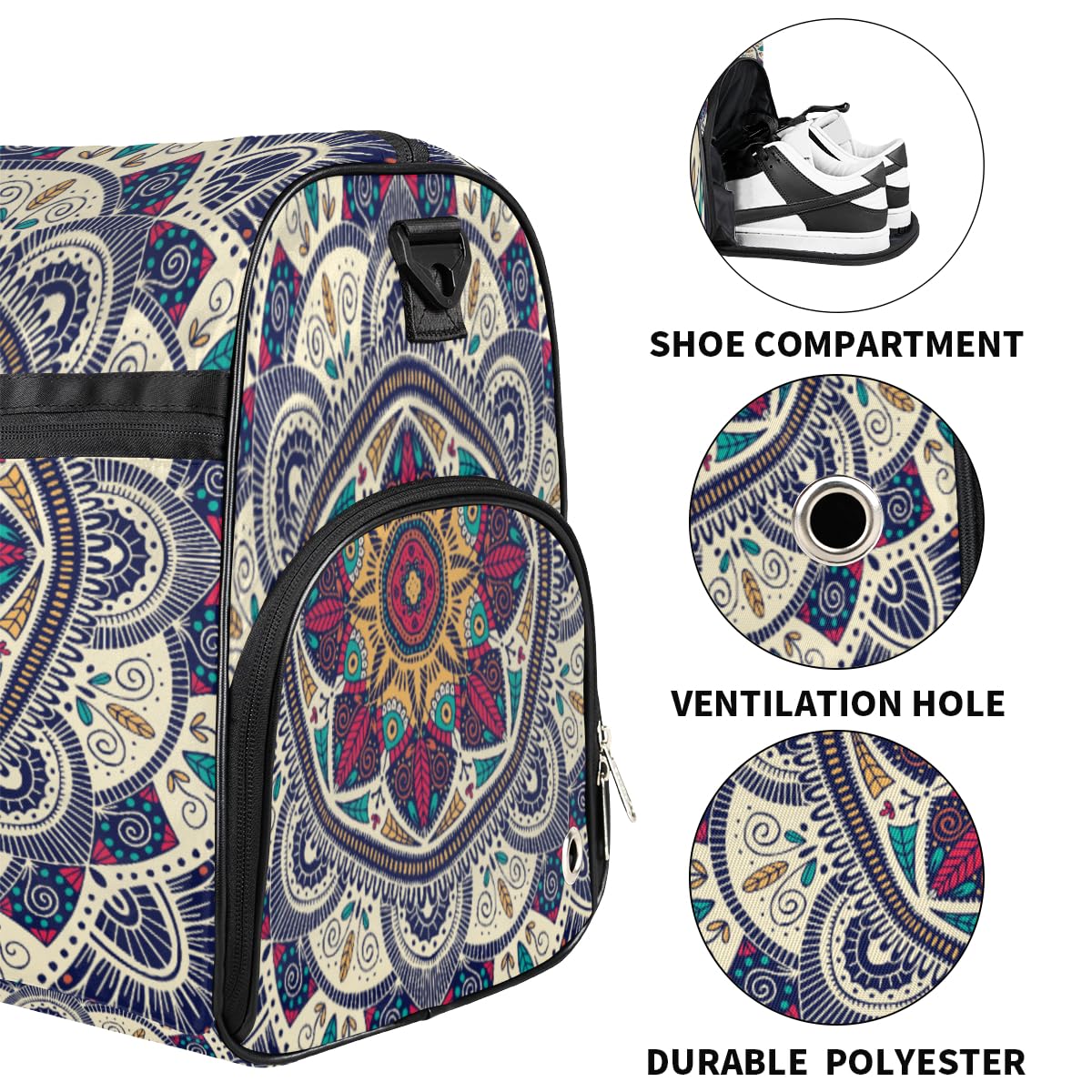Personalisierte Sporttasche für Jungen und Herren, individuelle Sport-Reisetasche mit Schuhfach, maßgeschneiderte Mädchen-Tanztasche, Wochenend-Übernachtungstasche für Frauen und Kinder, ethnische