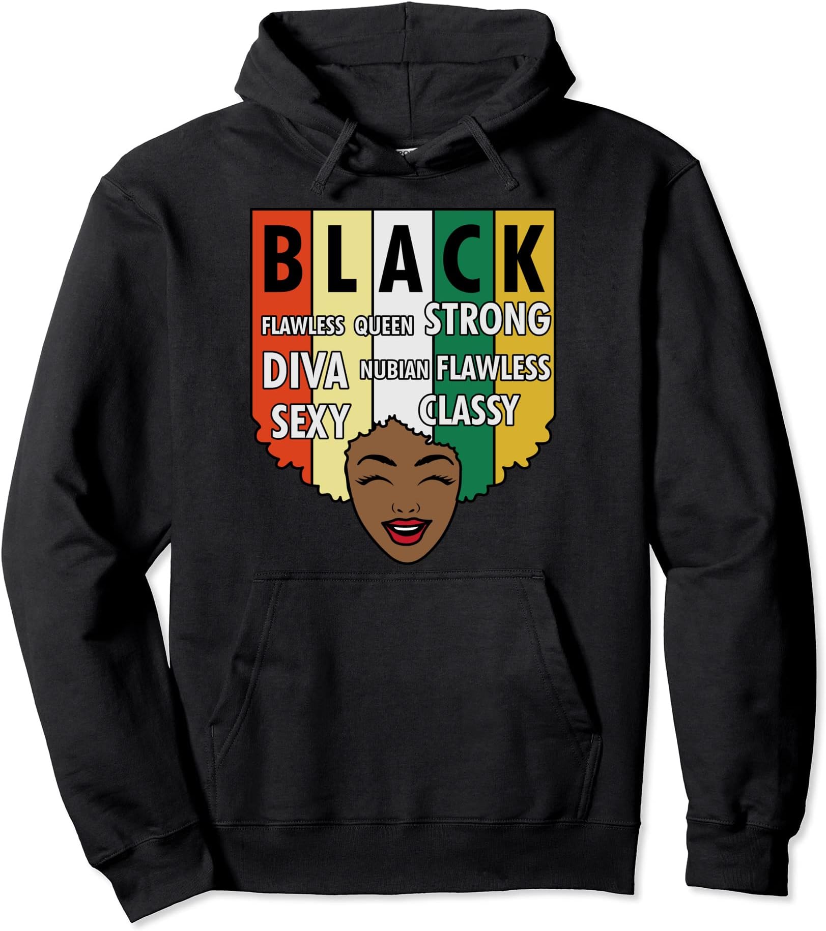 Black Strong Queen Diva Classy Flawless Black History Month Pullover Hoodie