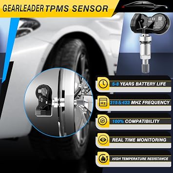 4PCS Multi-Protocol TPMS Tire Pressure Sensors Fit for Ford All Models 315&433MHz Snap-in Tire Pressure Monitoring System Replacement Fit for Fiesta Focus Kuga Transit Ranger