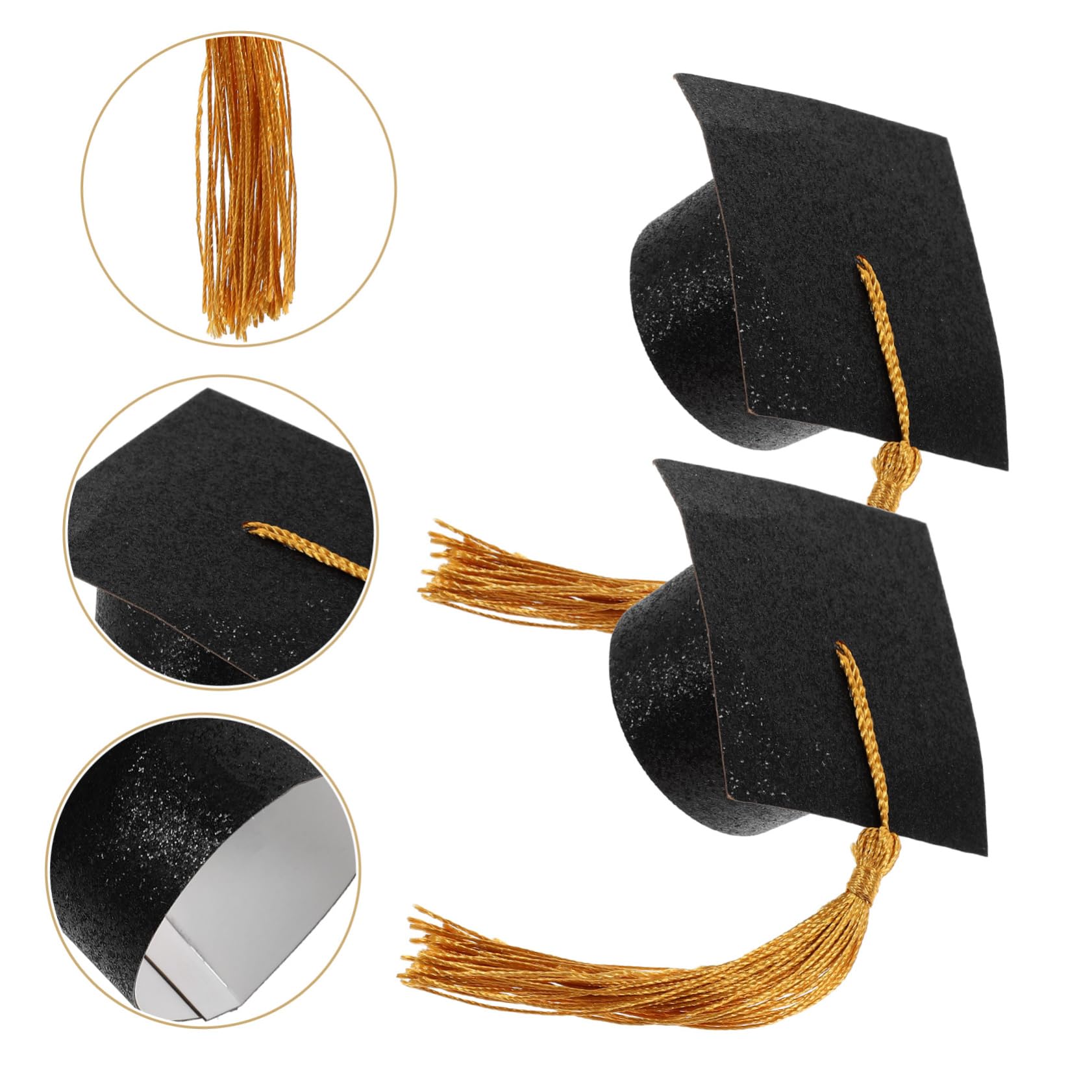 ULTECHNOVO 5 Sätze Lustige Hülle Trinken Party Kappen Abdeckung Abschlusskappe Mini Grad Hüte Absolventen Klein Rosa Deckel Für Getränkebecher Papier 20 Stück * 5