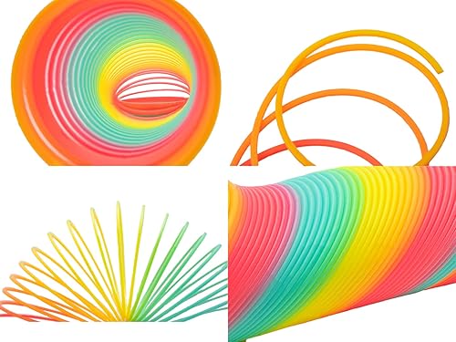 Miniatura 4 de Juguete de resorte de plástico jumbo, bobina gigante de arco iris, juguete mágico de primavera, gran regalo para niños y niñas (5.9 in x 4.1 in)
