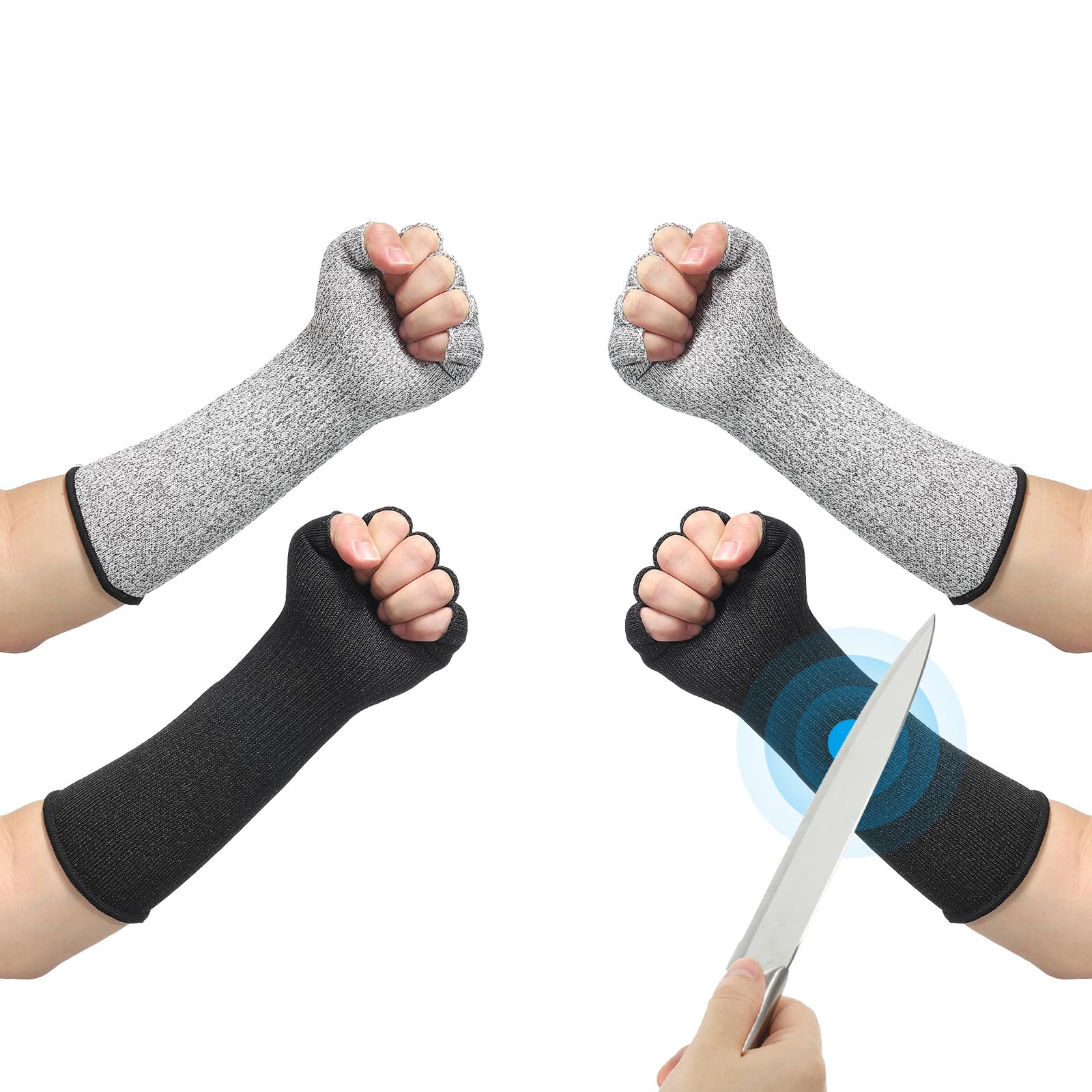 PATIKIL 12 Inch Cut Resistant Sleeves with Finger Grips